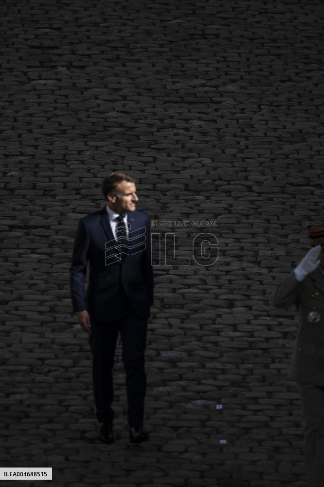 President Macron At Farewell To Thierry Burkhard Arms Ceremony - Paris