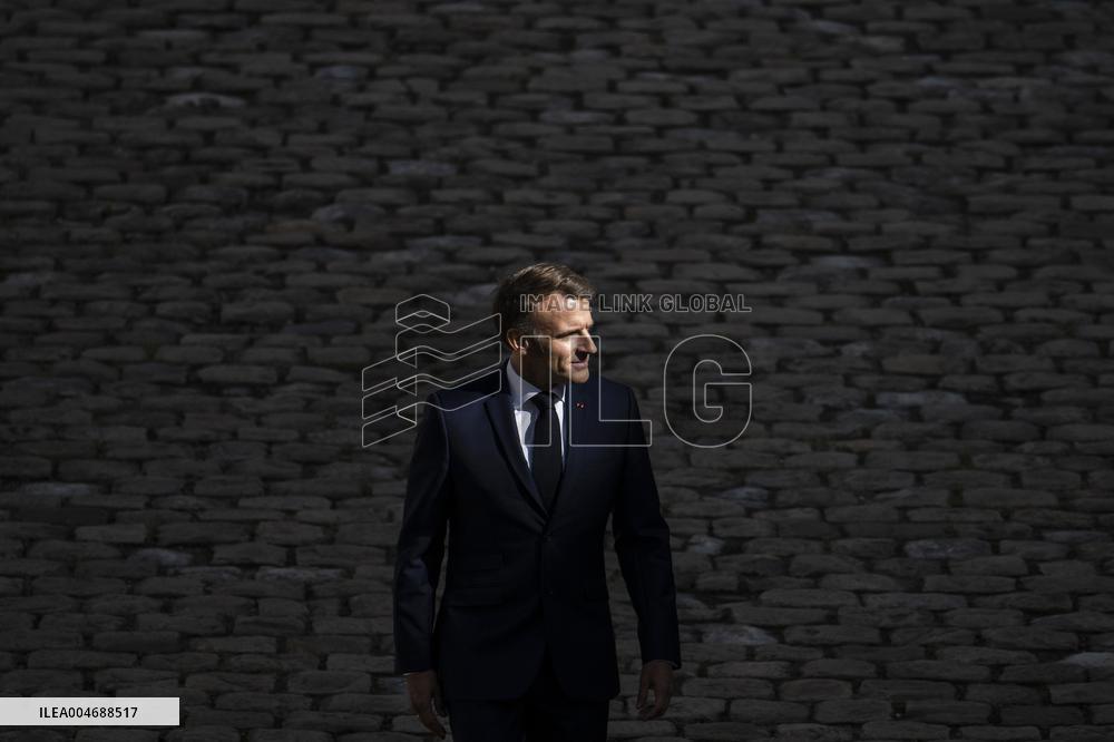 President Macron At Farewell To Thierry Burkhard Arms Ceremony - Paris