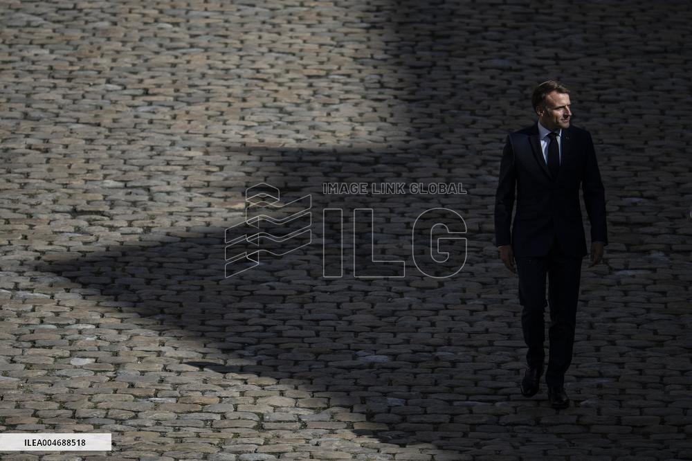 President Macron At Farewell To Thierry Burkhard Arms Ceremony - Paris