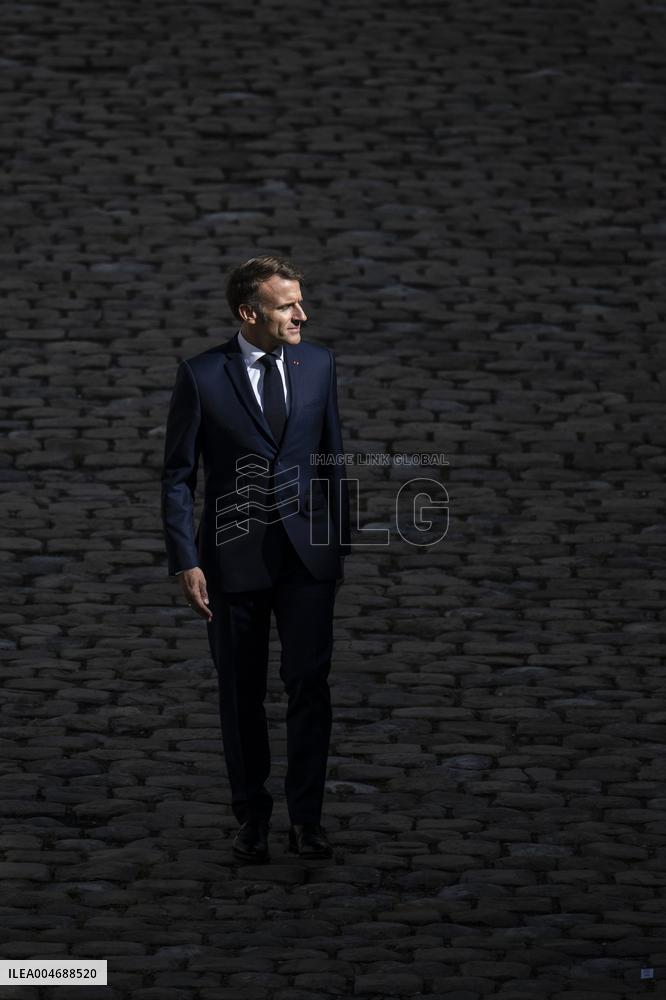 President Macron At Farewell To Thierry Burkhard Arms Ceremony - Paris