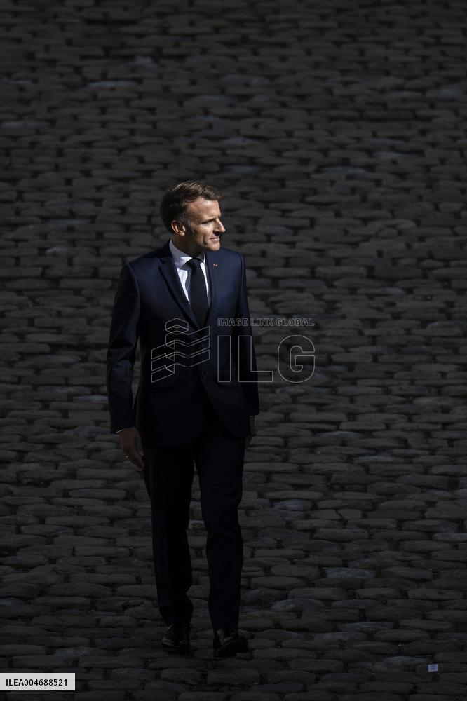 President Macron At Farewell To Thierry Burkhard Arms Ceremony - Paris