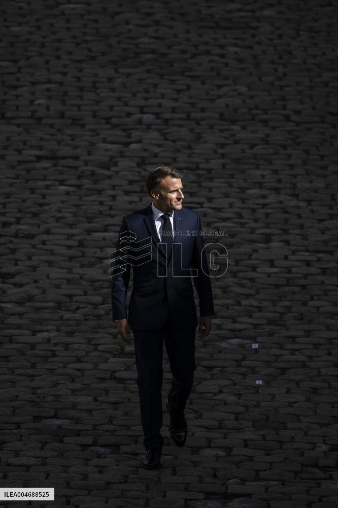 President Macron At Farewell To Thierry Burkhard Arms Ceremony - Paris