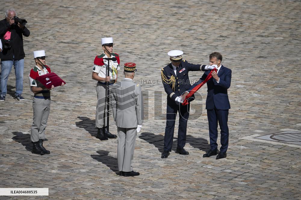 President Macron At Farewell To Thierry Burkhard Arms Ceremony - Paris