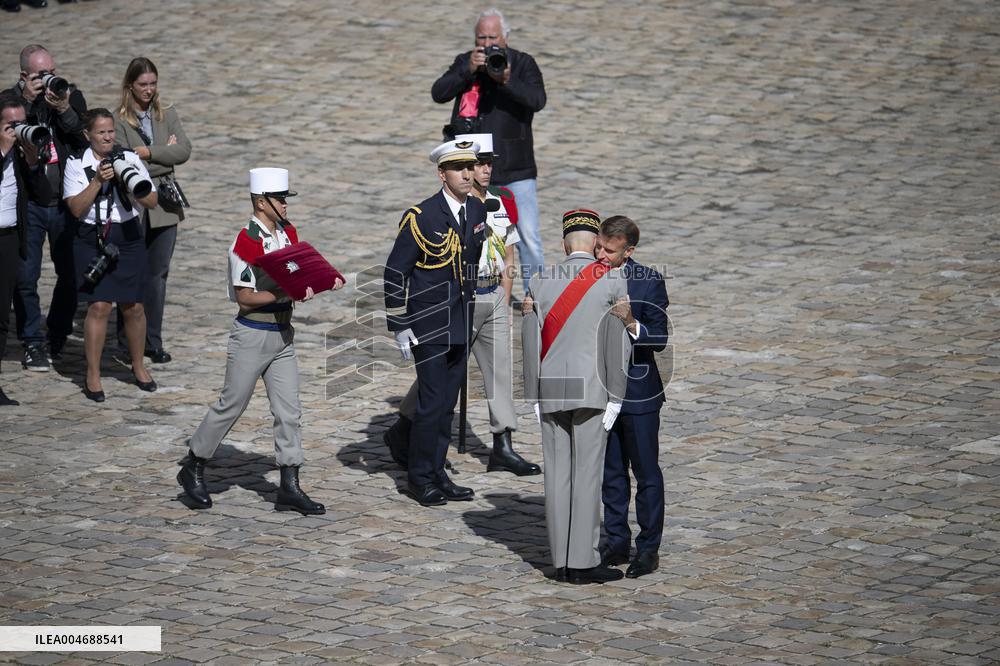 President Macron At Farewell To Thierry Burkhard Arms Ceremony - Paris
