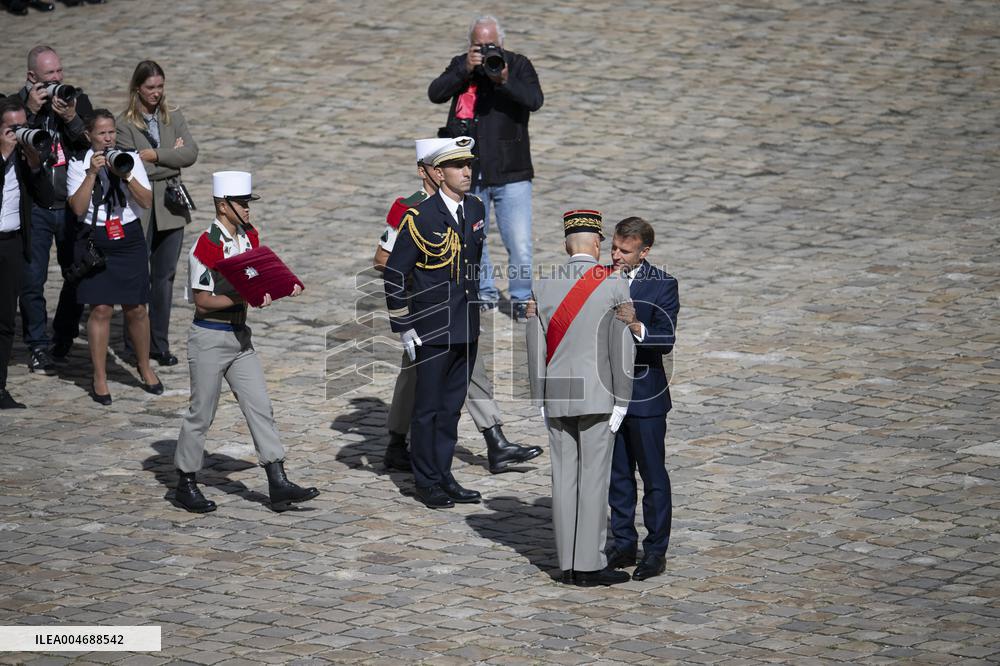 President Macron At Farewell To Thierry Burkhard Arms Ceremony - Paris