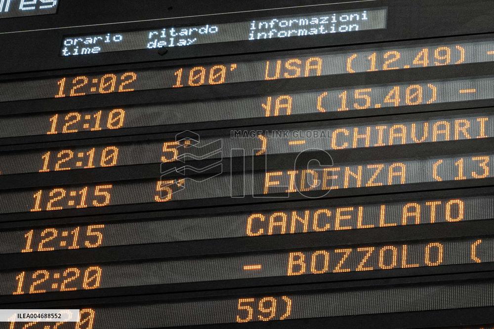 Train Strike Day At Milan Central Station - Italy