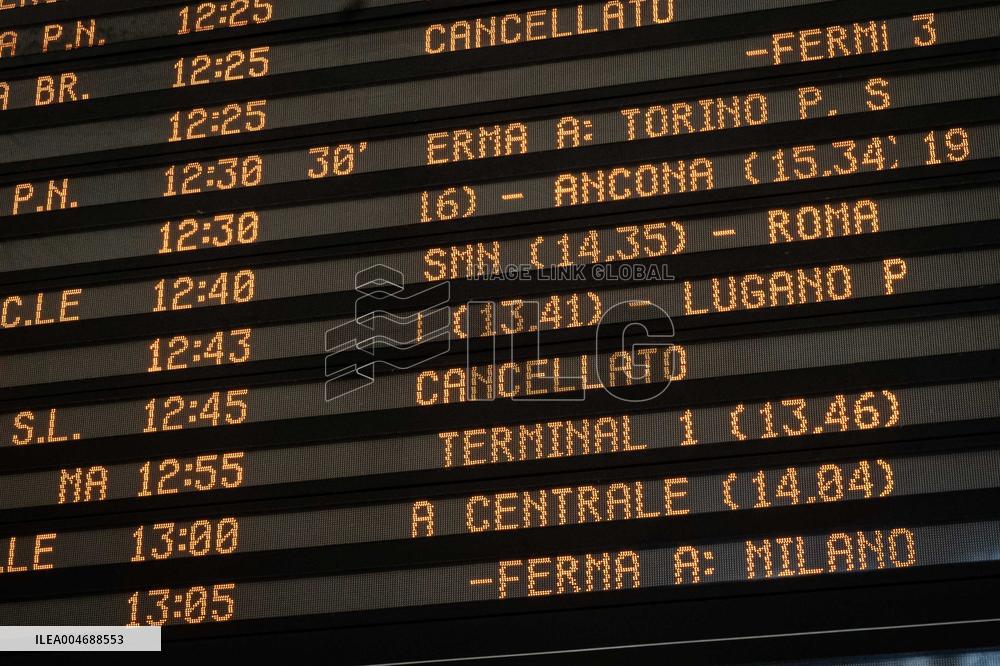Train Strike Day At Milan Central Station - Italy