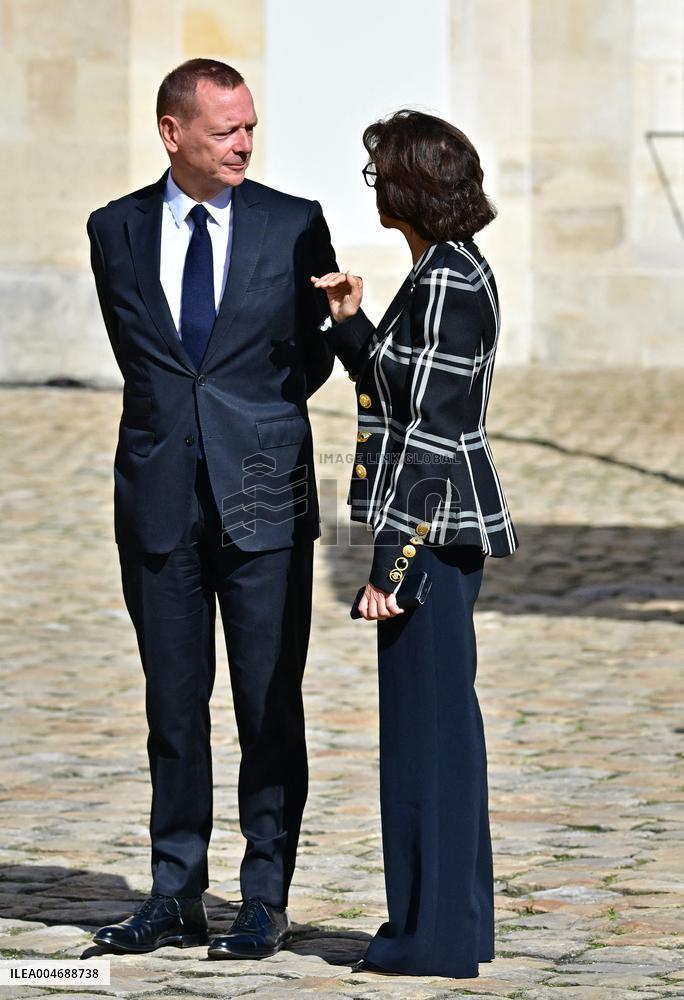 Farewell ceremony for Army General Thierry Burkhard at the Hôtel national des Invalides - Paris