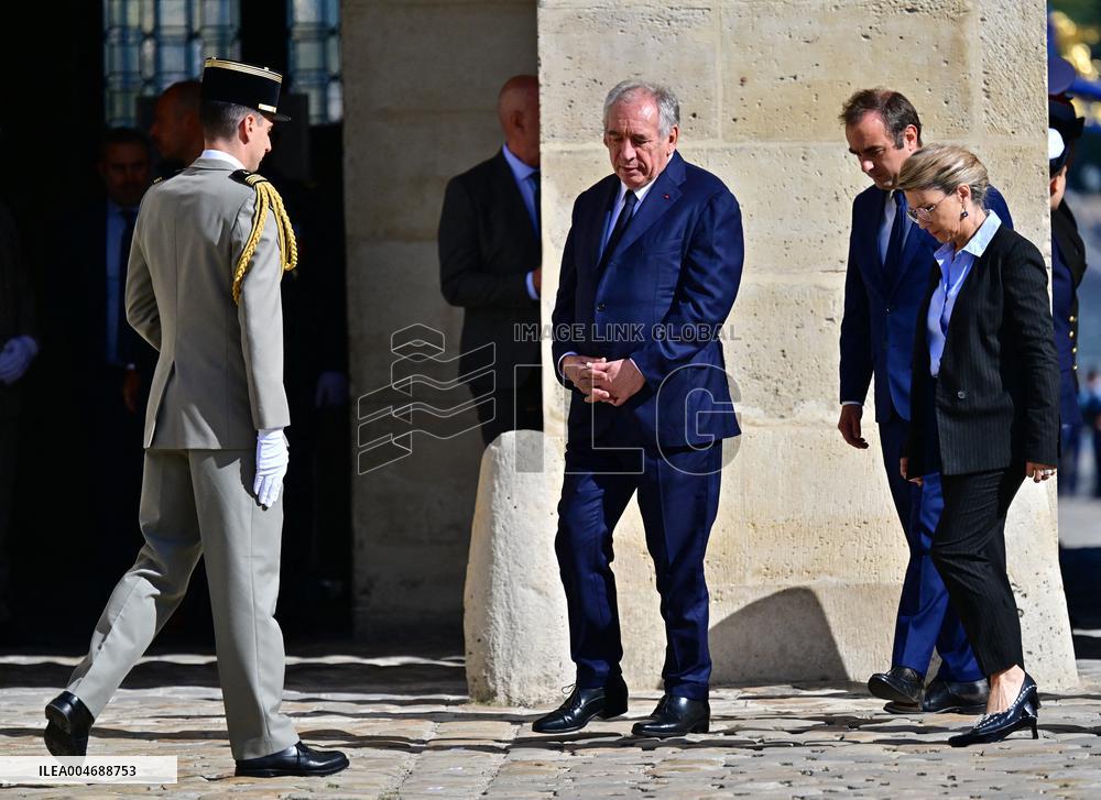 Farewell ceremony for Army General Thierry Burkhard at the Hôtel national des Invalides - Paris