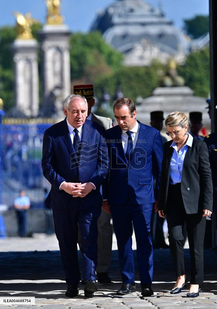 Farewell ceremony for Army General Thierry Burkhard at the Hôtel national des Invalides - Paris