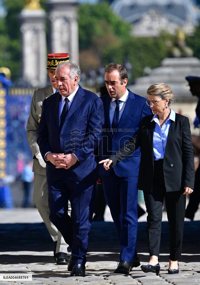 Farewell ceremony for Army General Thierry Burkhard at the Hôtel national des Invalides - Paris