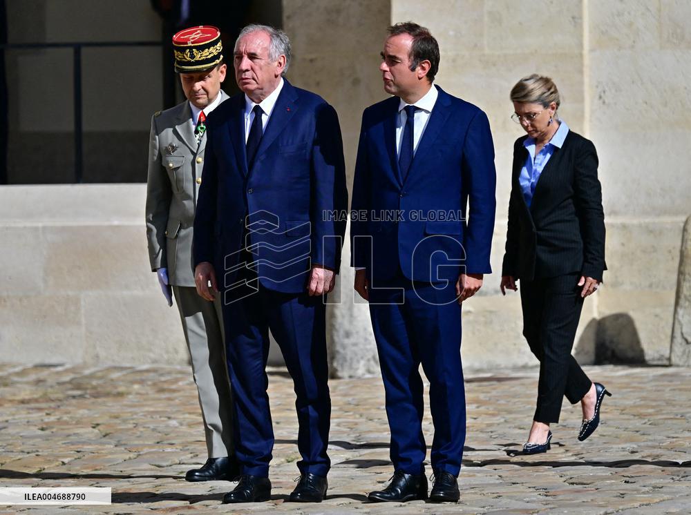 Farewell ceremony for Army General Thierry Burkhard at the Hôtel national des Invalides - Paris