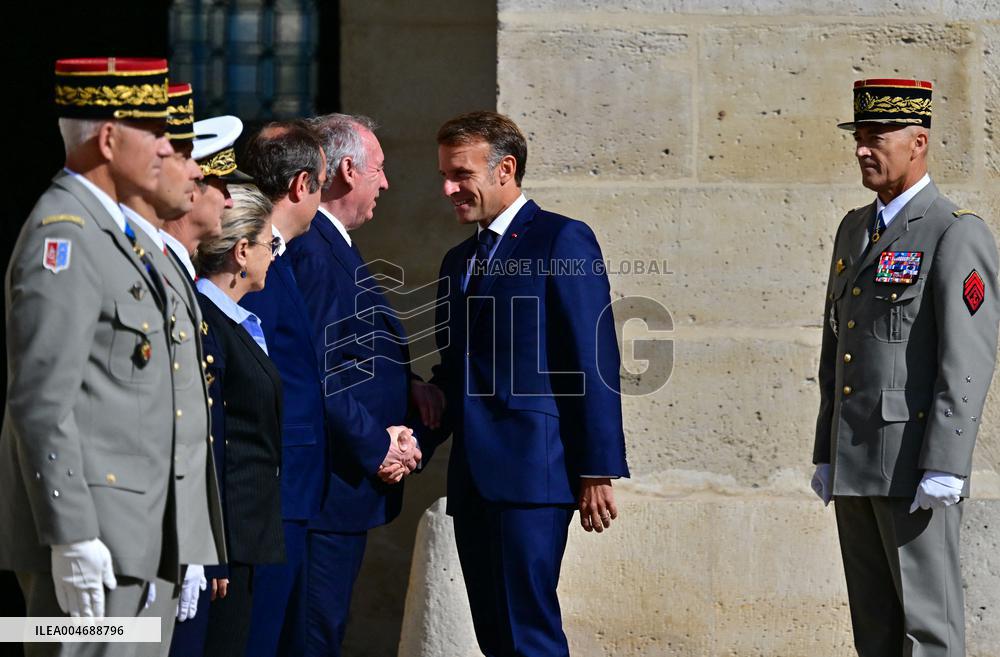 Farewell ceremony for Army General Thierry Burkhard at the Hôtel national des Invalides - Paris