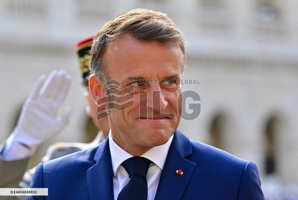 Farewell ceremony for Army General Thierry Burkhard at the Hôtel national des Invalides - Paris