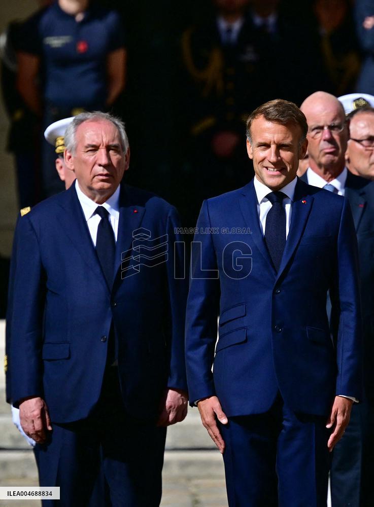 Farewell ceremony for Army General Thierry Burkhard at the Hôtel national des Invalides - Paris