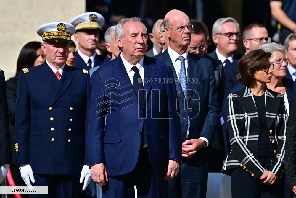 Farewell ceremony for Army General Thierry Burkhard at the Hôtel national des Invalides - Paris