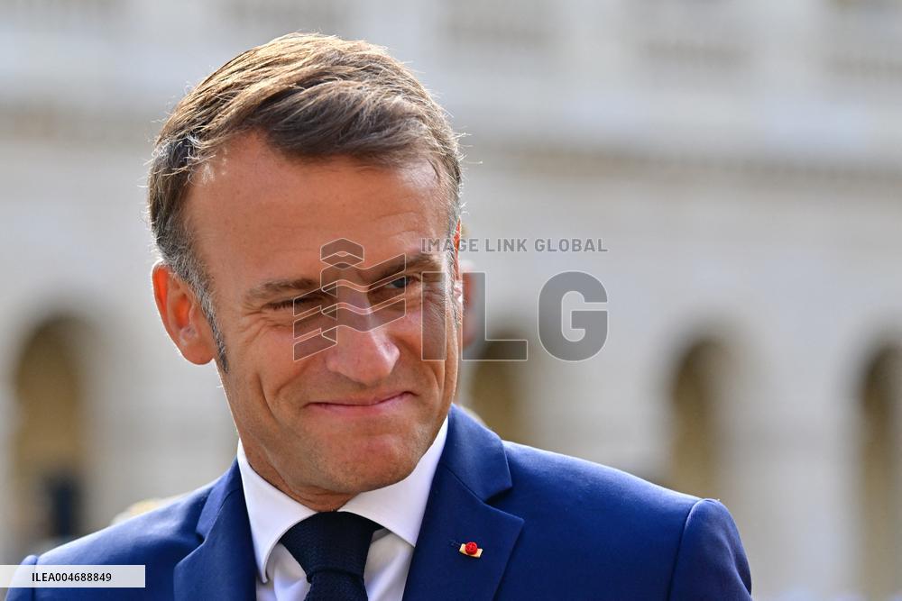 Farewell ceremony for Army General Thierry Burkhard at the Hôtel national des Invalides - Paris