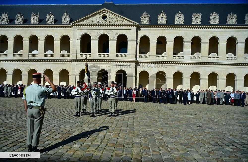 Farewell ceremony for Army General Thierry Burkhard at the Hôtel national des Invalides - Paris