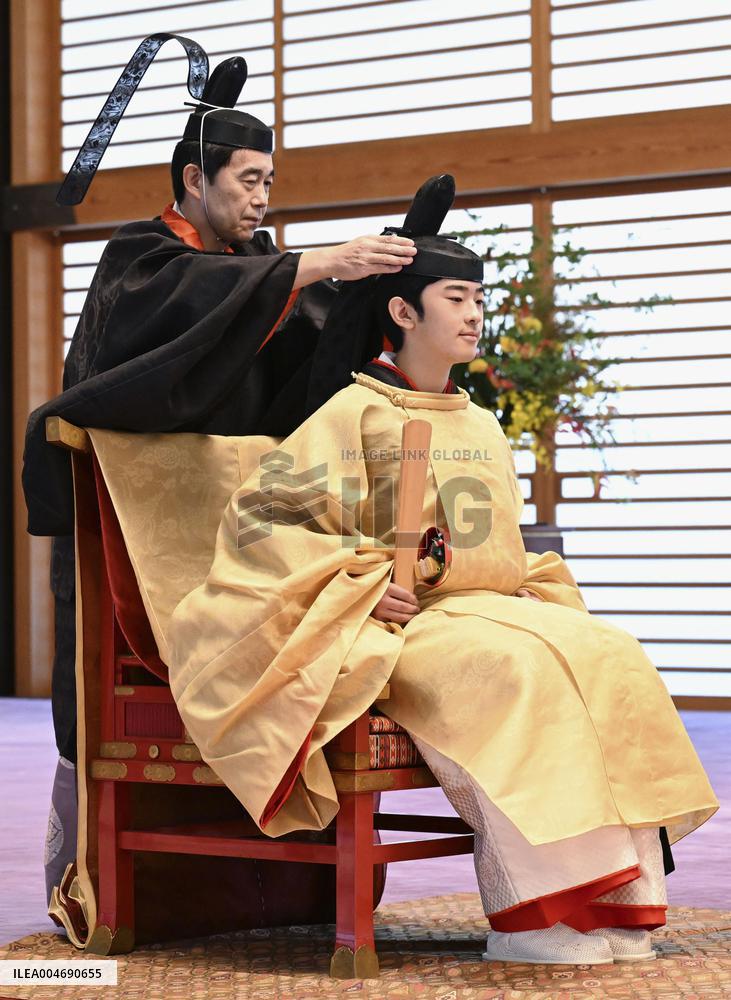 Coming-of-age rites for Japan Prince Hisahito