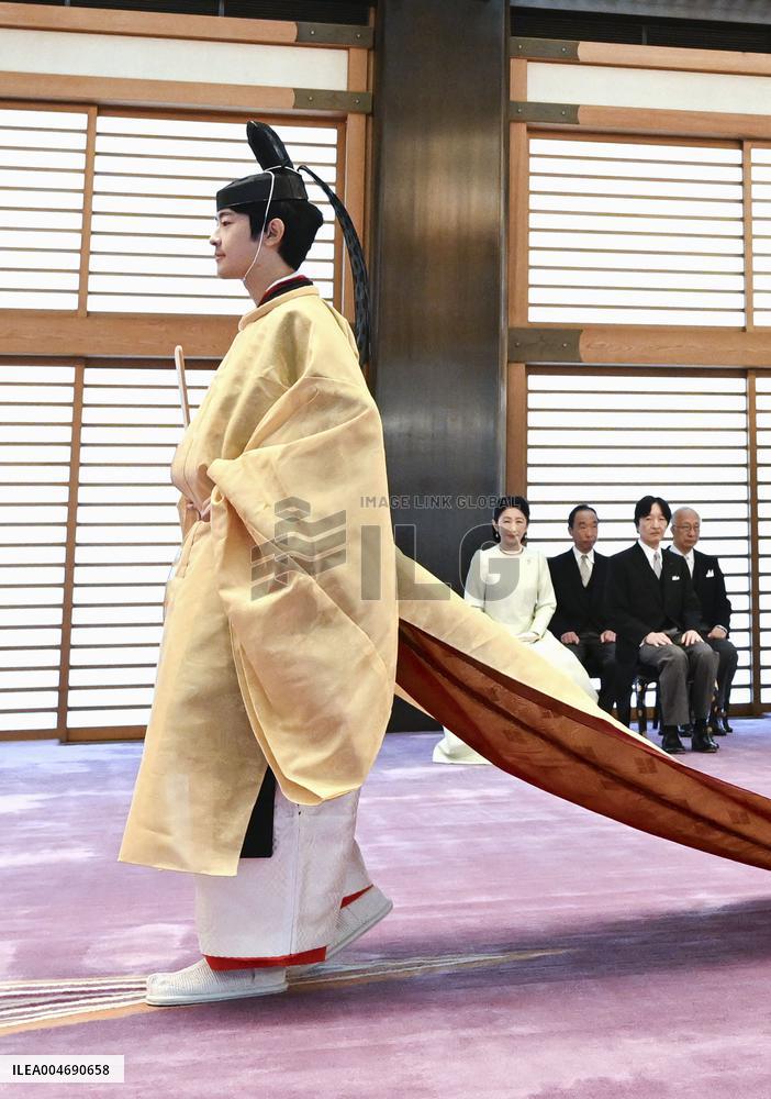 Coming-of-age rites for Japan Prince Hisahito