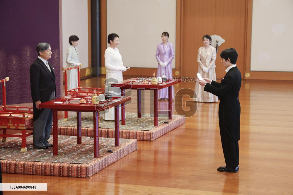 Coming-of-age rites for Japan Prince Hisahito