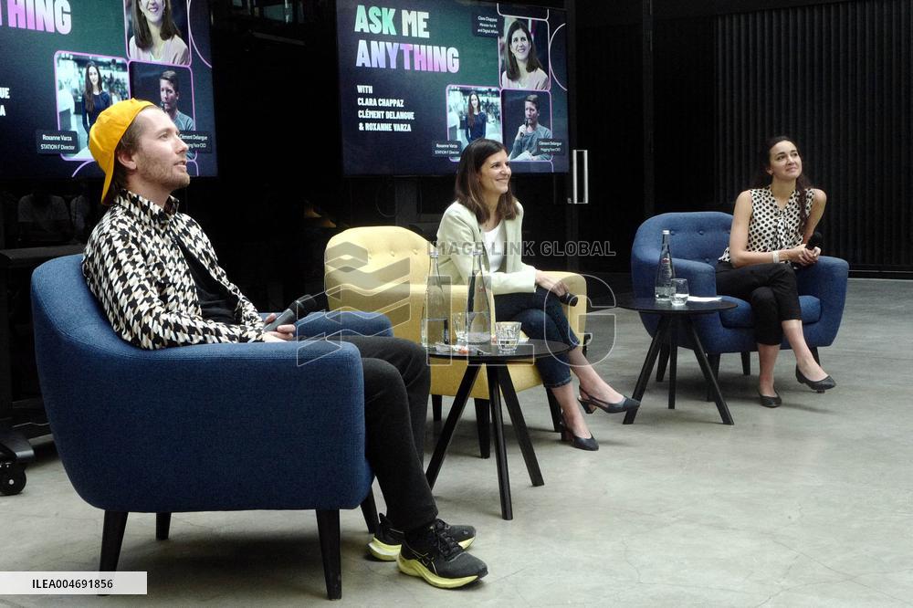 Minister Delegate for AI and Digital Affairs Clara Chappaz At Station F - Paris