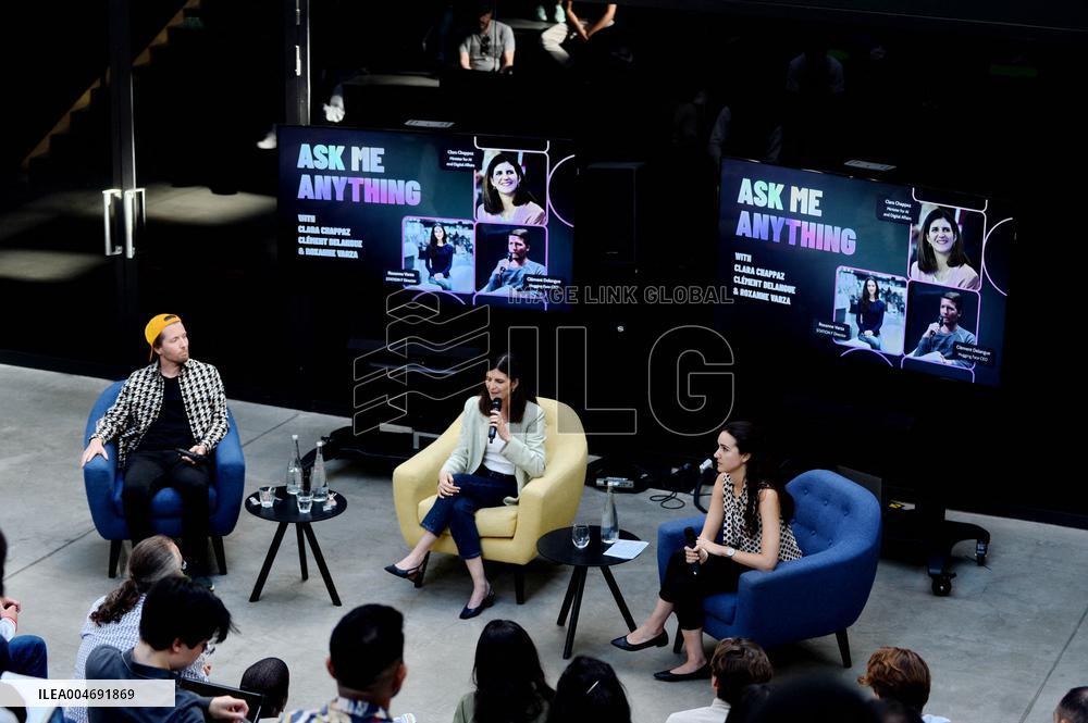 Minister Delegate for AI and Digital Affairs Clara Chappaz At Station F - Paris