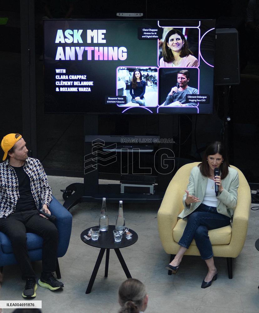 Minister Delegate for AI and Digital Affairs Clara Chappaz At Station F - Paris