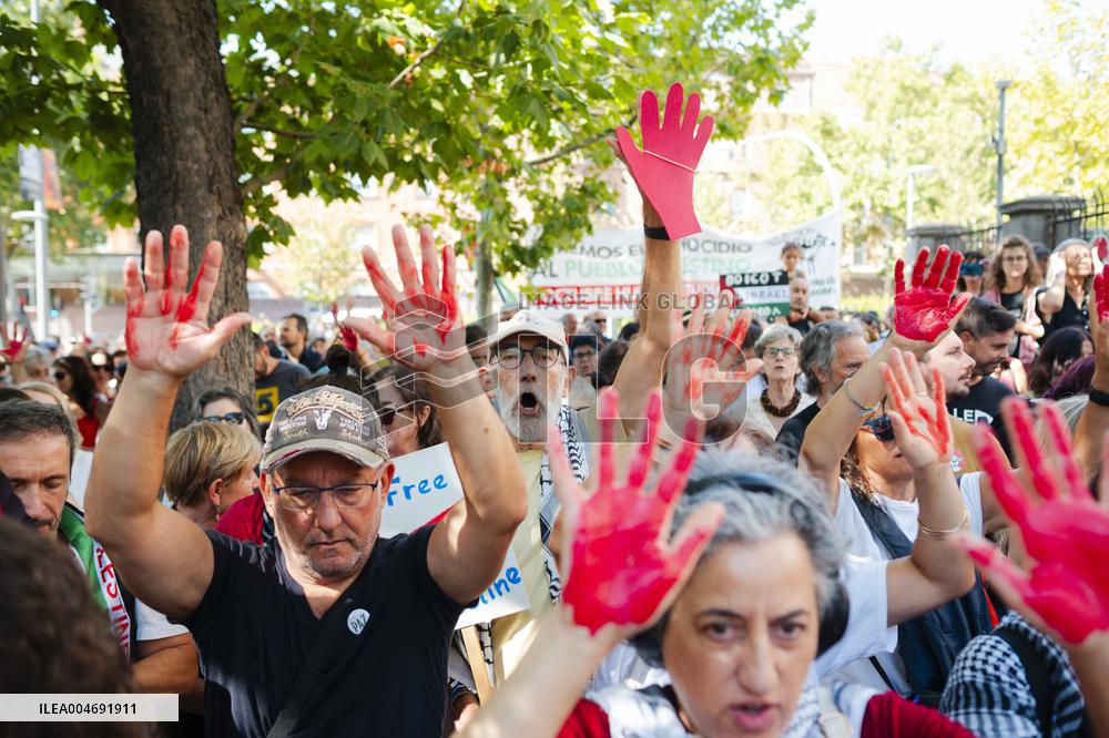 Protests Against Israel for Labeling Flotilla Activists as Terrorists - Madrid