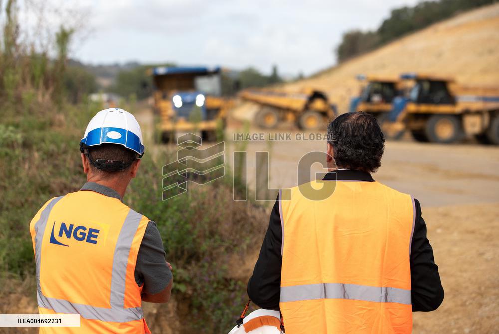 Philippe Tabarot Visits A69 Motorway Construction Site - Cuq Toulza