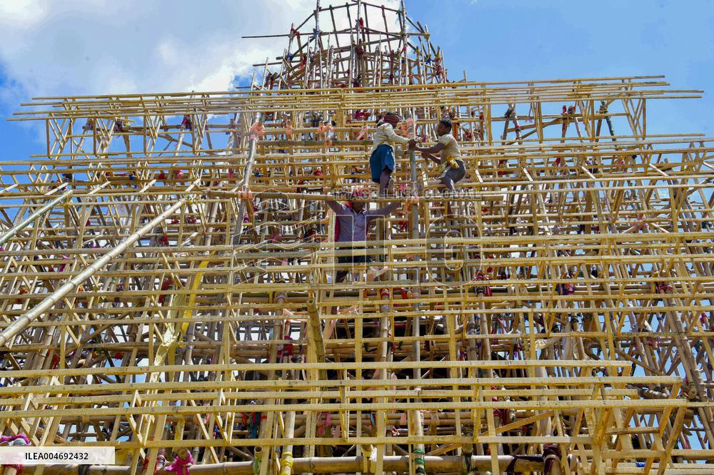 Agartala Artisans Build Durga Puja Panda - India