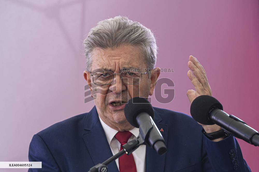 Jean-Luc Melenchon Speaks At Annual Flea Market - Lille