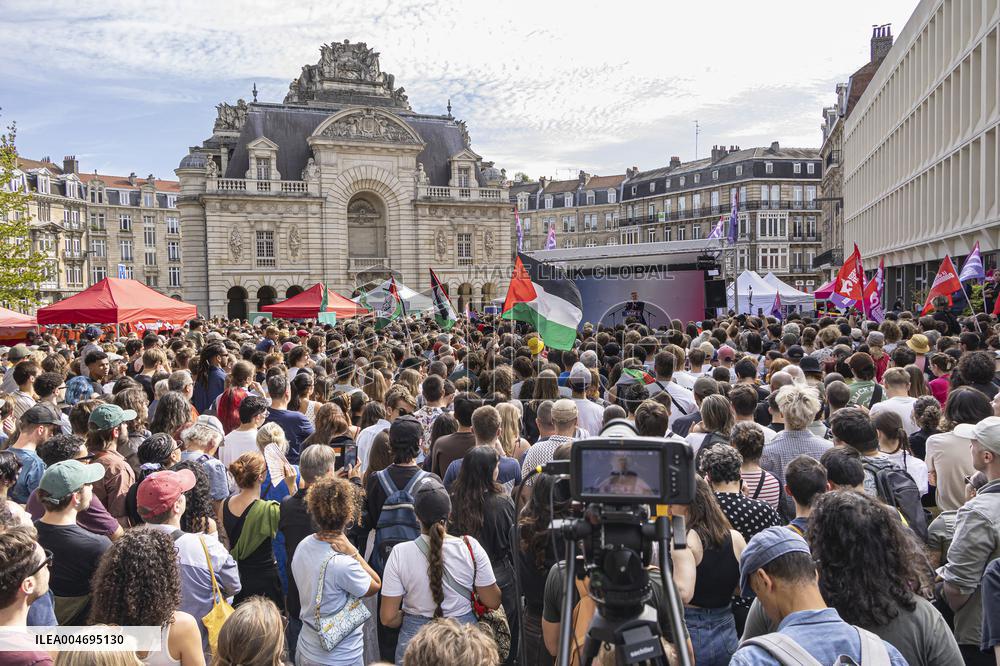 Jean-Luc Melenchon Speaks At Annual Flea Market - Lille