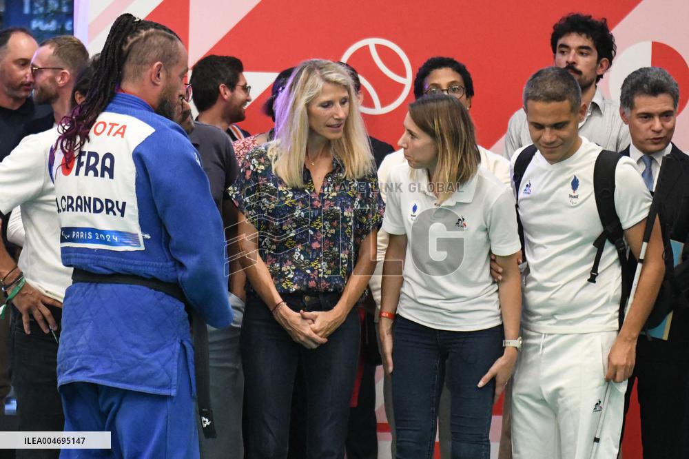 Marie Barsacq Attends Paralympic Games Anniversary Celebration - Saint-Ouen