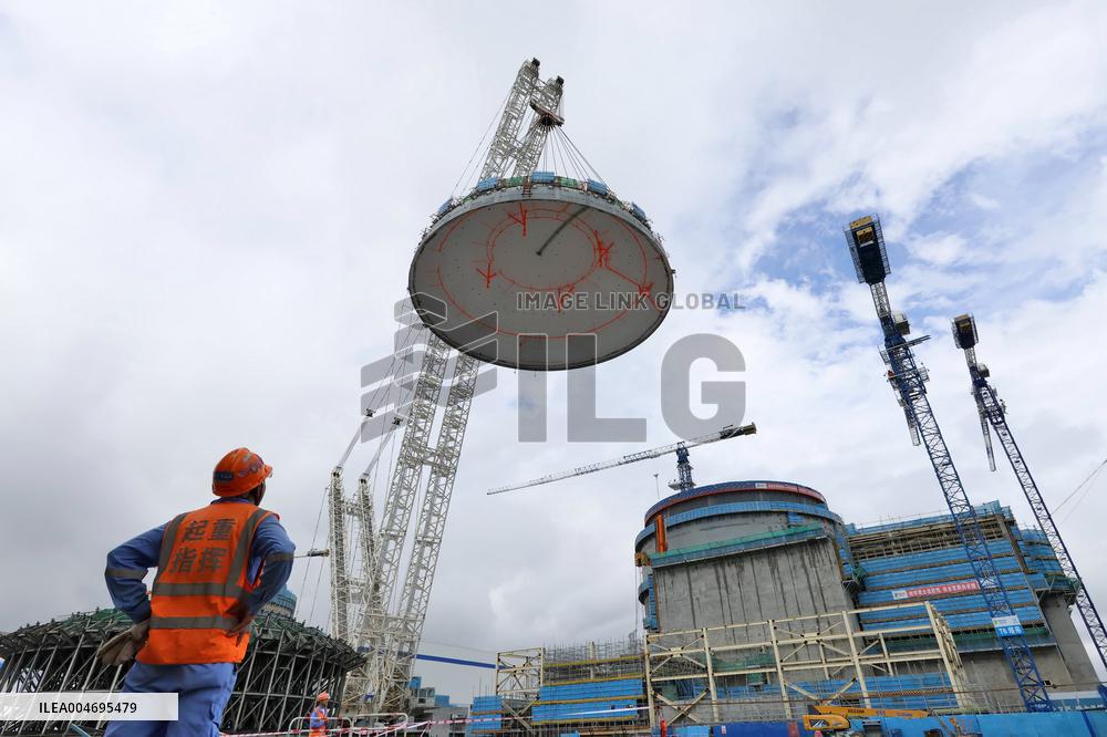 The Reactor Building of Unit 4 of Haiyang Nuclear Power Plant Capped