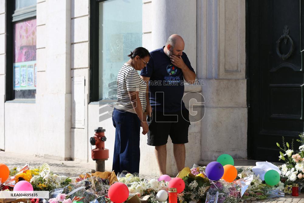People Gather At Site Of Funicular Accident - Lisbon