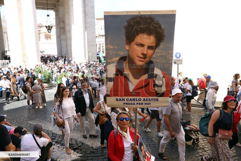 Pope Leo XIV Leads Canonization Of Pier Giorgio Frassati And Carlo Acutis - Vatican City