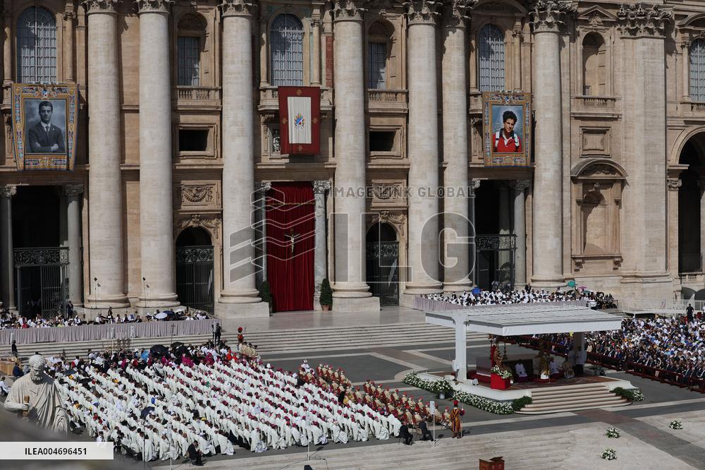 Pope Leo XIV Leads Canonization Of Pier Giorgio Frassati And Carlo Acutis - Vatican City