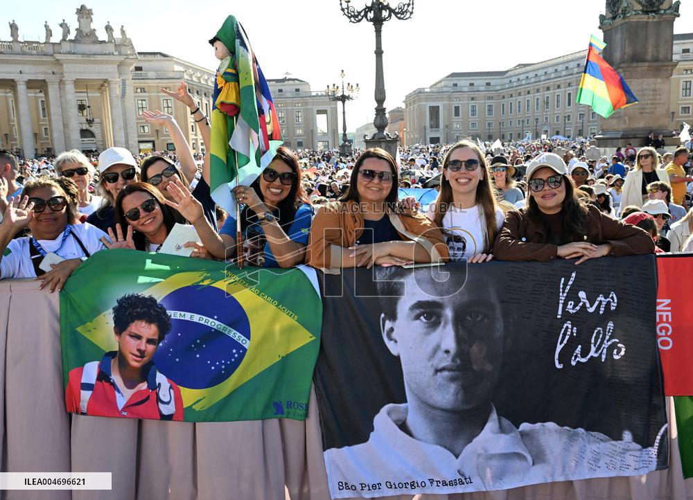 Pope Leo XIV Leads Canonization Of Pier Giorgio Frassati And Carlo Acutis - Vatican City
