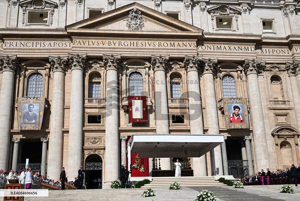 Pope Leo XIV Leads Canonization Of Pier Giorgio Frassati And Carlo Acutis - Vatican City