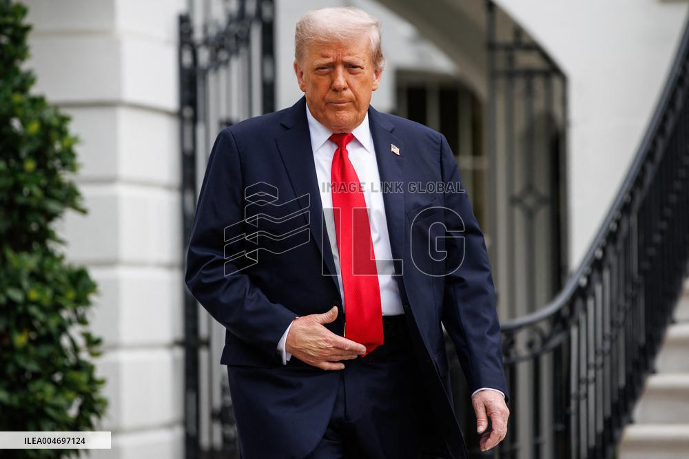 DC: President Trump Departs White House for U.S. Open Tennis Championships in New York