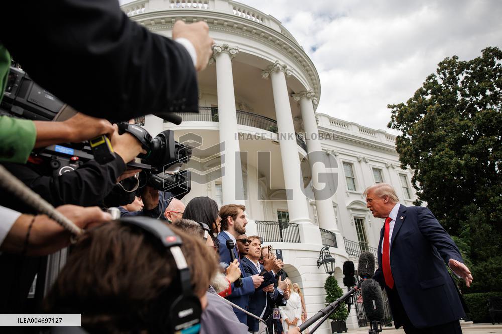 DC: President Trump Departs White House for U.S. Open Tennis Championships in New York
