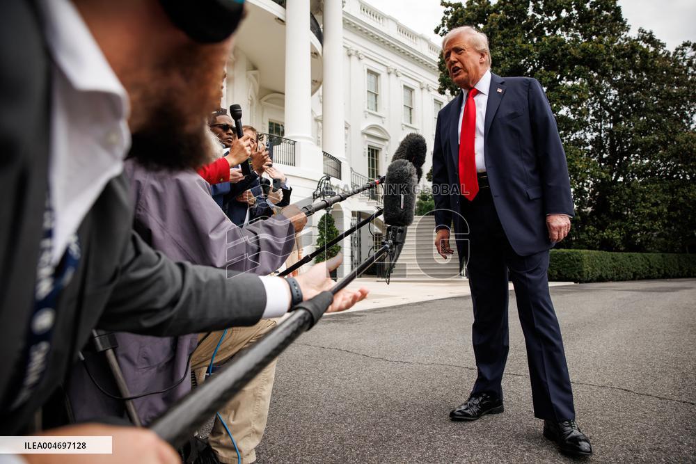 DC: President Trump Departs White House for U.S. Open Tennis Championships in New York
