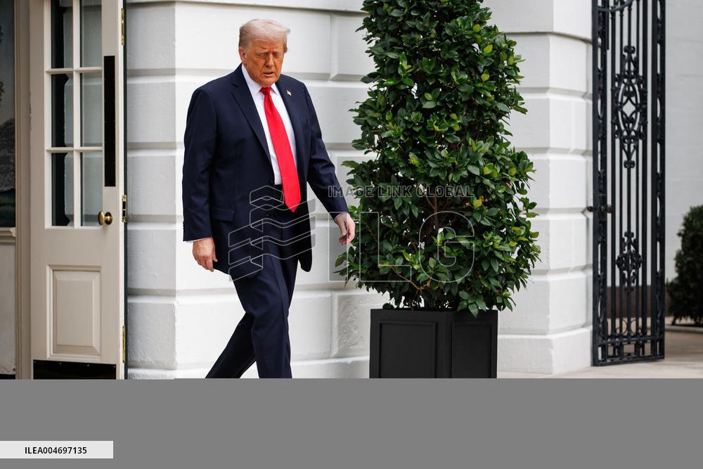 DC: President Trump Departs White House for U.S. Open Tennis Championships in New York