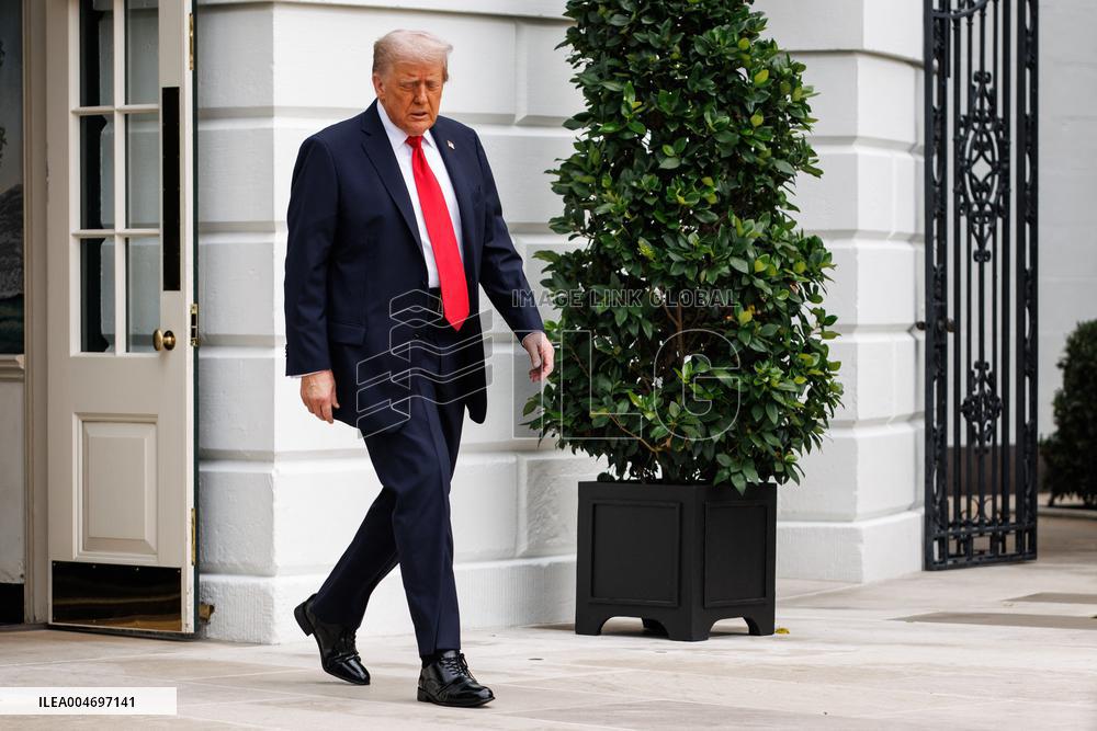 DC: President Trump Departs White House for U.S. Open Tennis Championships in New York