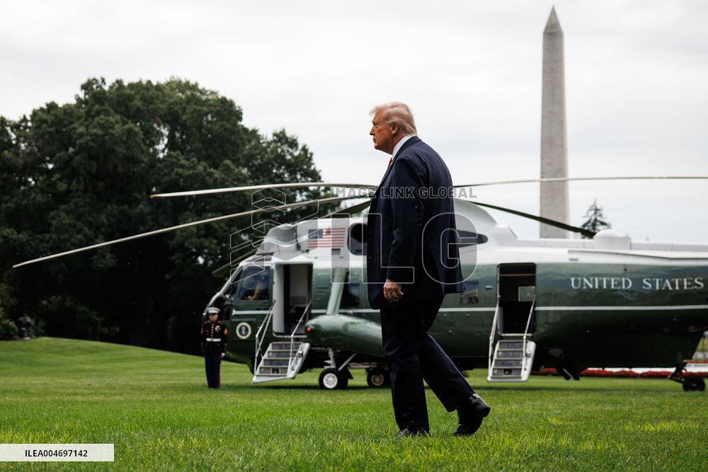 DC: President Trump Departs White House for U.S. Open Tennis Championships in New York
