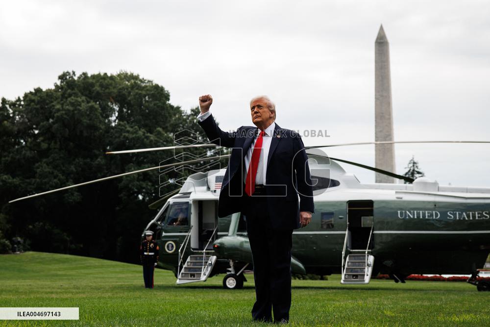 DC: President Trump Departs White House for U.S. Open Tennis Championships in New York
