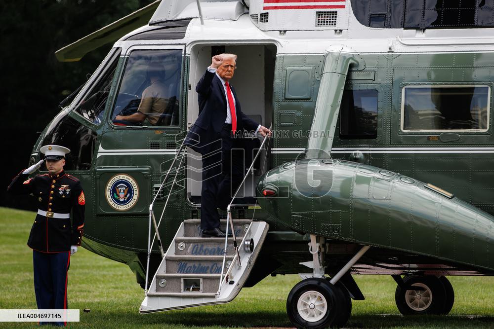 DC: President Trump Departs White House for U.S. Open Tennis Championships in New York