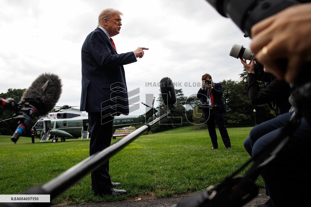 DC: President Trump Departs White House for U.S. Open Tennis Championships in New York