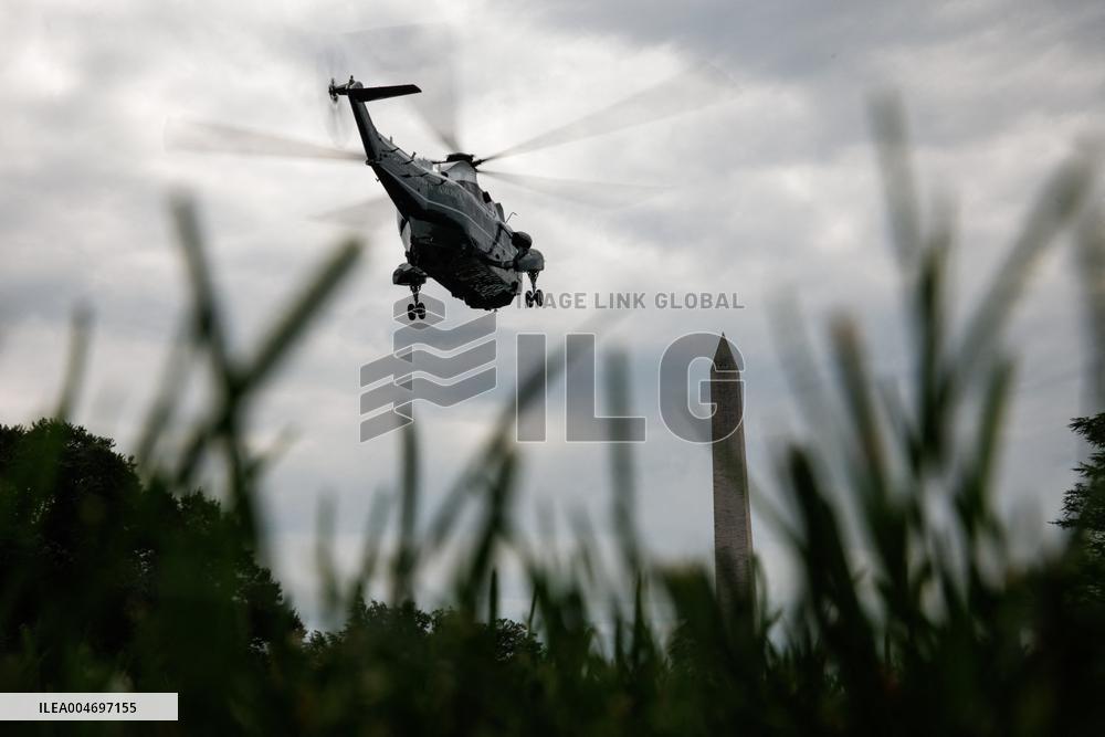 DC: President Trump Departs White House for U.S. Open Tennis Championships in New York